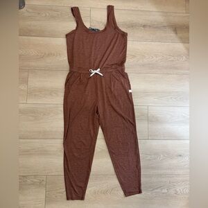 Vuori Lux Harem Dreamknit jumpsuit, size XS, dark terracotta heather color